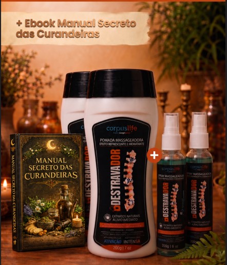 Kit TRATAMENTO INTERMEDIÁRIO — Pomada e Spray Destravador para massagem e relaxamento corporal