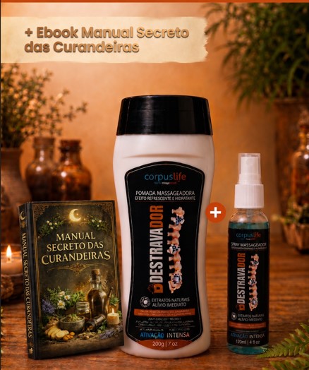 Kit TRATAMENTO BÁSICO — Pomada e Spray Destravador para massagem e relaxamento corporal