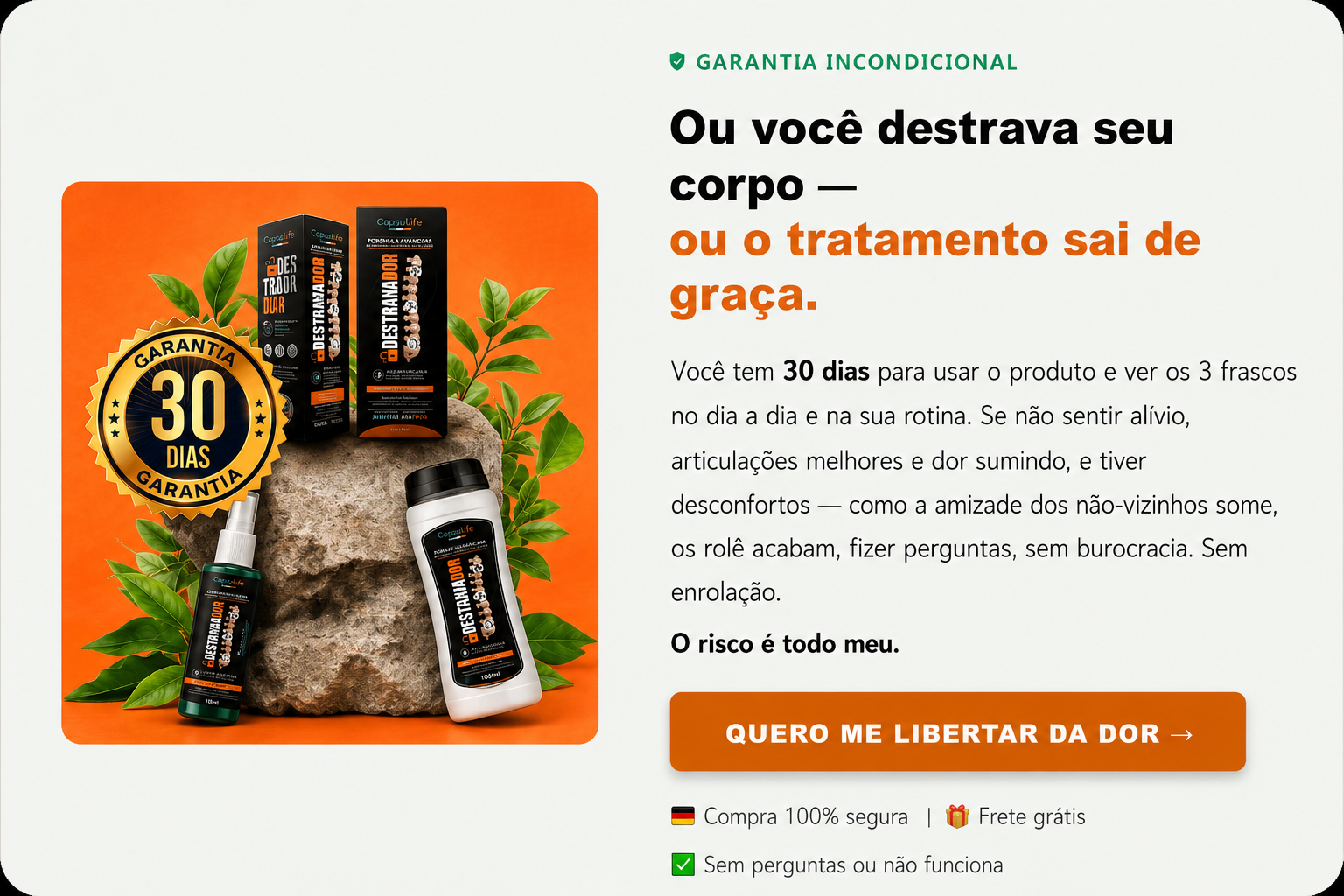 Selo oficial da Garantia de Satisfação de 30 Dias ou Reembolso Integral